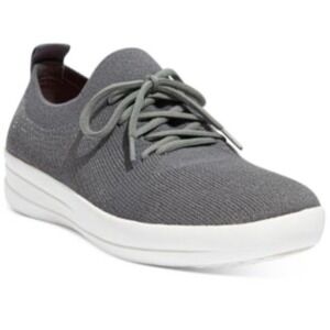 FITFLOP F-Sporty Uberknit Sneakers Women's Size 7 Gray Metallic‎ Pewter!!